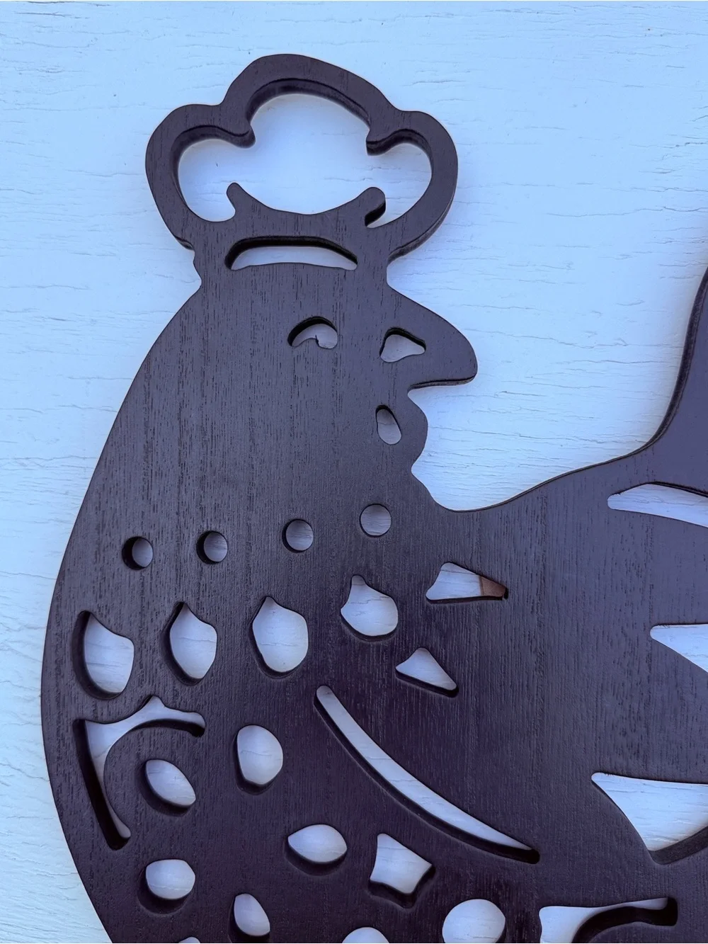Decorative Brown Wooden Rooster Wall Art - Unbranded